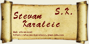 Stevan Karaleić vizit kartica